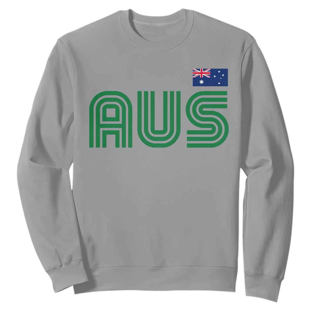 Retro Australia Sweatshirt AUS Green Australian Flag Country Pride Graphic