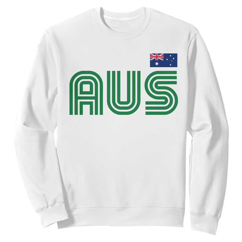Retro Australia Sweatshirt AUS Green Australian Flag Country Pride Graphic