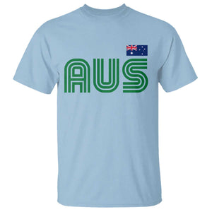 Retro Australia T Shirt AUS Green Australian Flag Country Pride Graphic