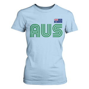 Retro Australia T Shirt For Women AUS Green Australian Flag Country Pride Graphic