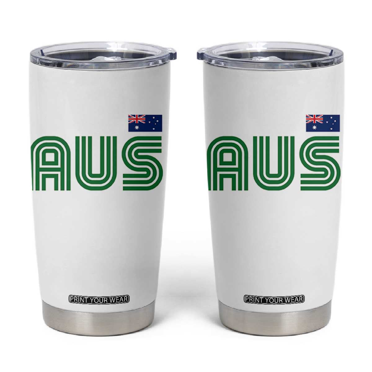Retro Australia Tumbler Cup AUS Green Australian Flag Country Pride Graphic