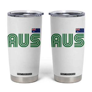 Retro Australia Tumbler Cup AUS Green Australian Flag Country Pride Graphic