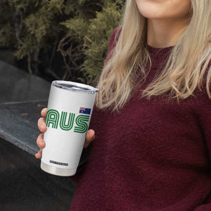 Retro Australia Tumbler Cup AUS Green Australian Flag Country Pride Graphic