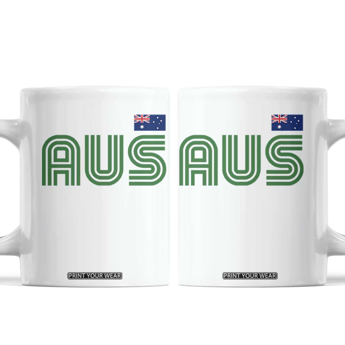 Retro Australia Coffee Mug AUS Green Australian Flag Country Pride Graphic