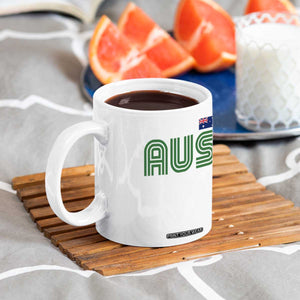 Retro Australia Coffee Mug AUS Green Australian Flag Country Pride Graphic