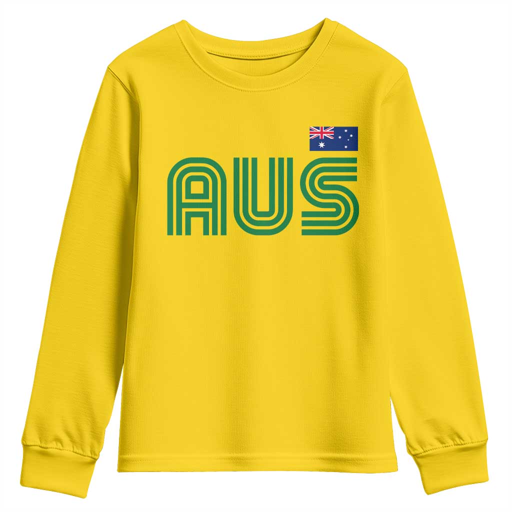 Retro Australia Youth Sweatshirt AUS Green Australian Flag Country Pride Graphic TS10 Daisy Print Your Wear