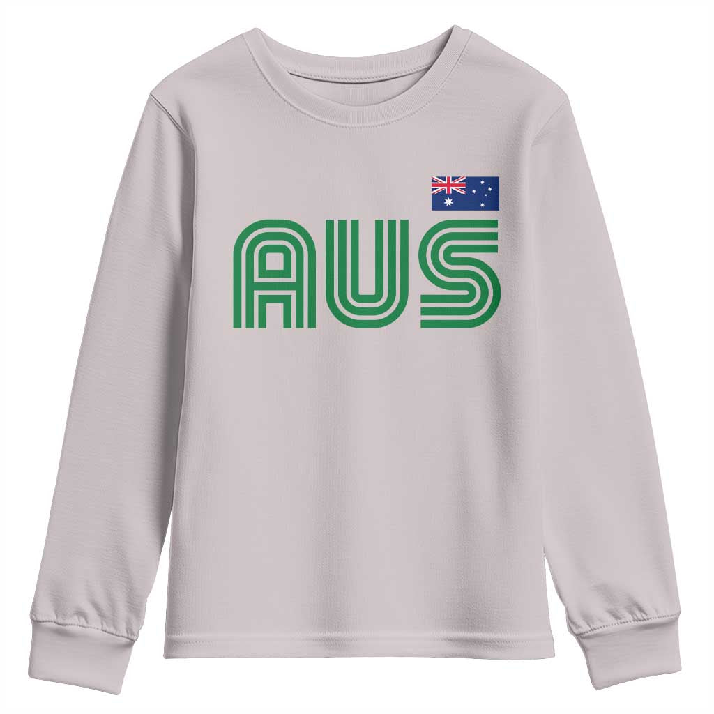 Retro Australia Youth Sweatshirt AUS Green Australian Flag Country Pride Graphic