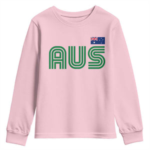 Retro Australia Youth Sweatshirt AUS Green Australian Flag Country Pride Graphic