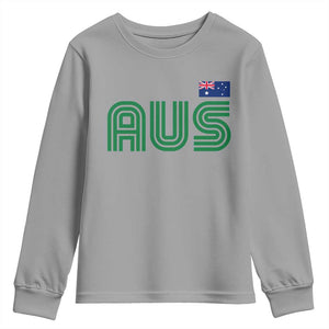Retro Australia Youth Sweatshirt AUS Green Australian Flag Country Pride Graphic