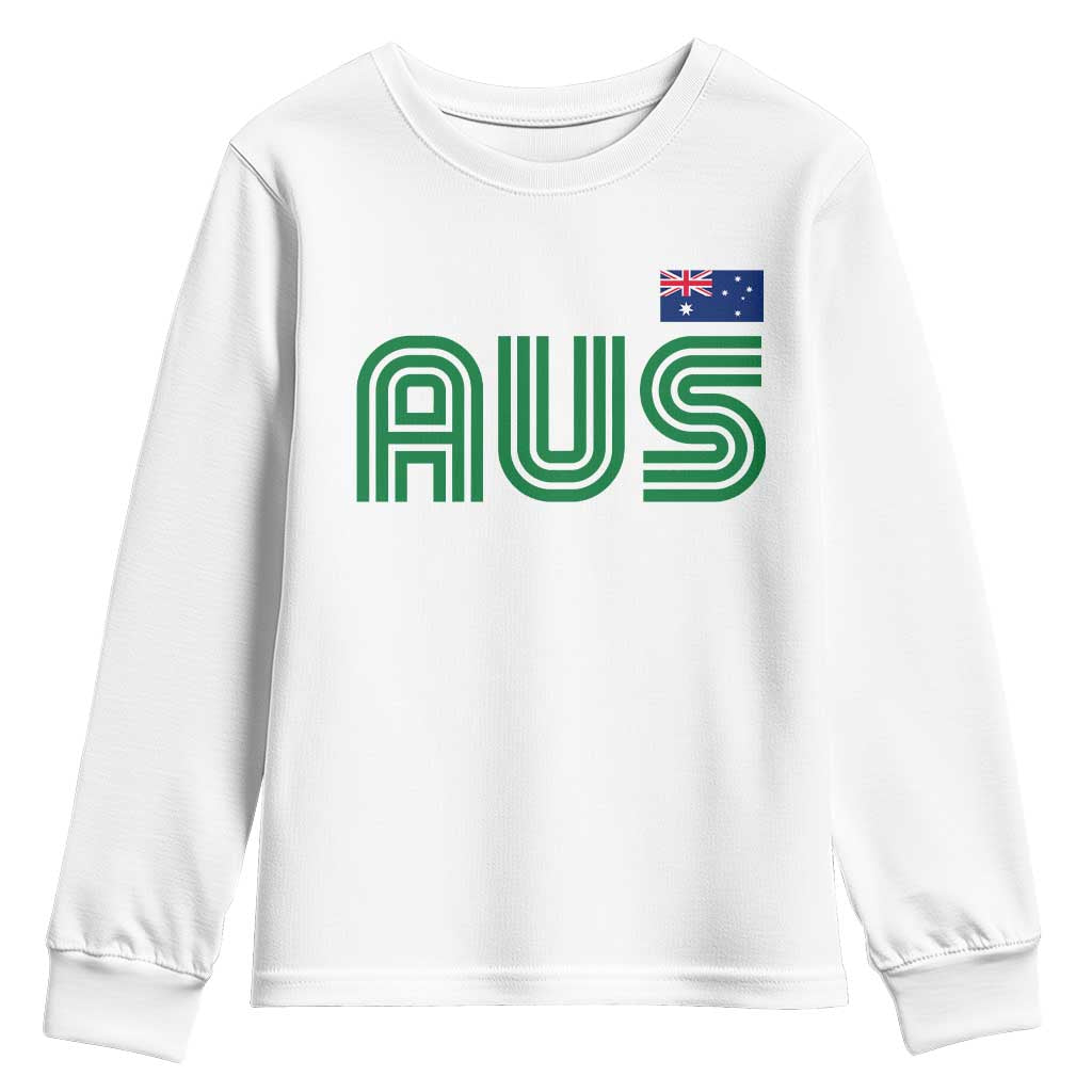 Retro Australia Youth Sweatshirt AUS Green Australian Flag Country Pride Graphic
