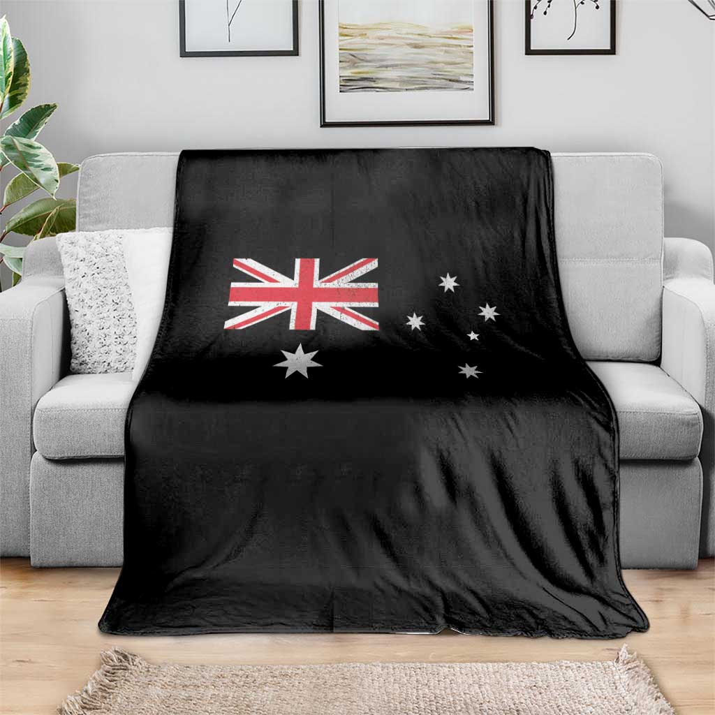 Vintage Australian Flag Throw Blanket Australia Distressed Patriotic Southern Cross Country Pride Graphic