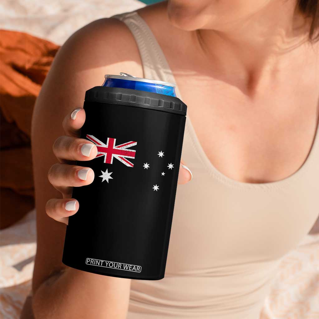 Vintage Australian Flag 4 in 1 Can Cooler Tumbler Australia Distressed Patriotic Southern Cross Country Pride Graphic