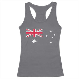 Vintage Australian Flag Racerback Tank Top Australia Distressed Patriotic Southern Cross Country Pride Graphic