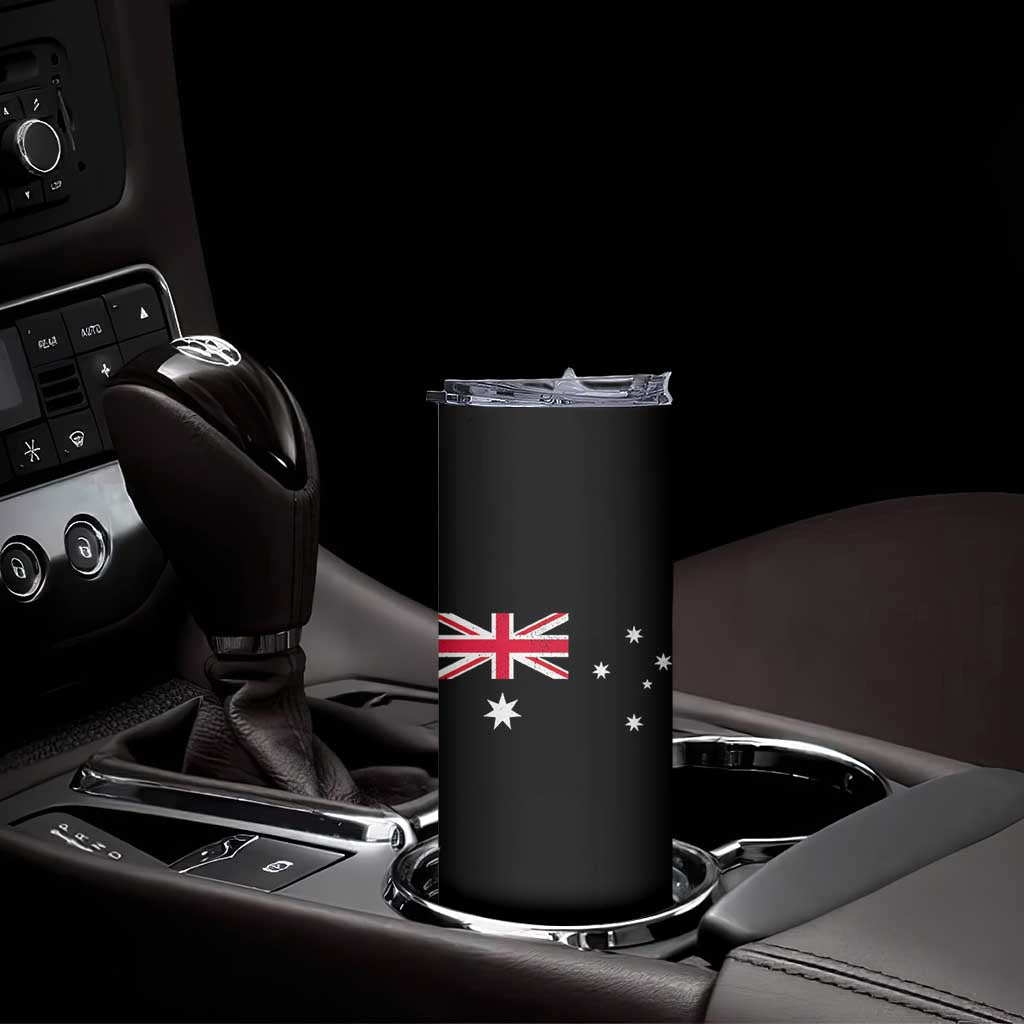 Vintage Australian Flag Skinny Tumbler Australia Distressed Patriotic Southern Cross Country Pride Graphic