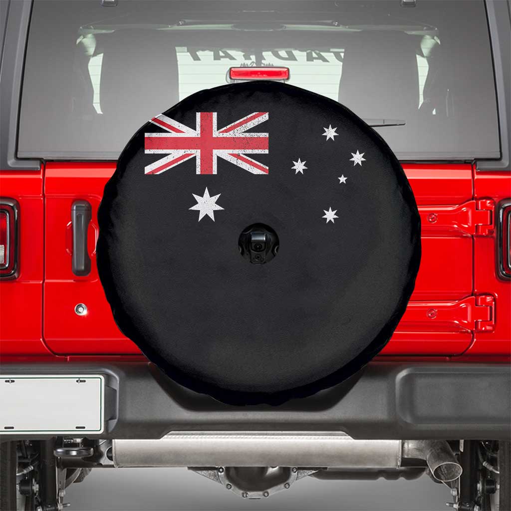 Vintage Australian Flag Spare Tire Cover Australia Distressed Patriotic Southern Cross Country Pride Graphic