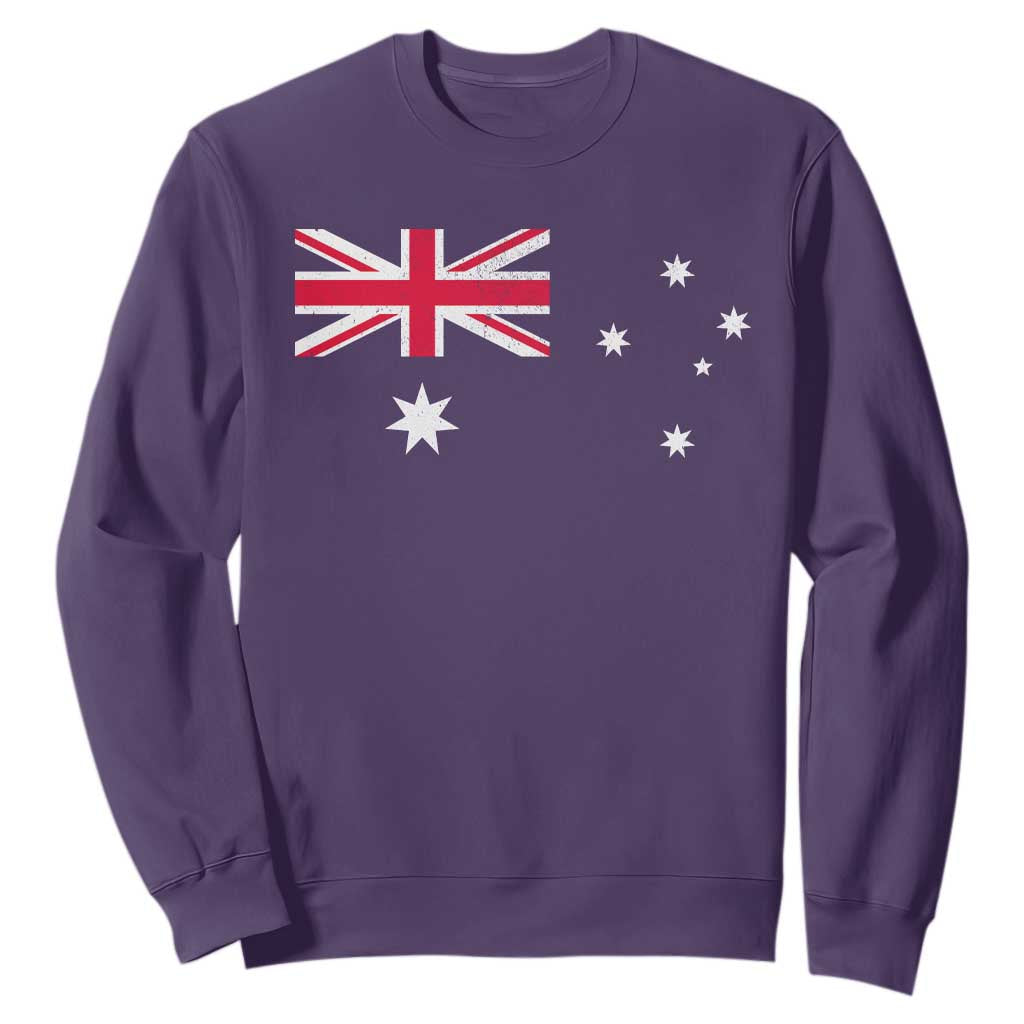 Vintage Australian Flag Sweatshirt Australia Distressed Patriotic Southern Cross Country Pride Graphic