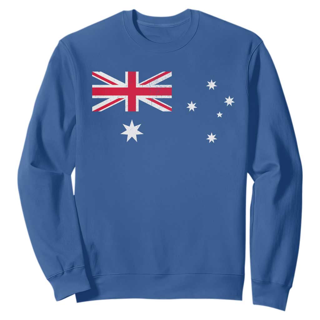 Vintage Australian Flag Sweatshirt Australia Distressed Patriotic Southern Cross Country Pride Graphic
