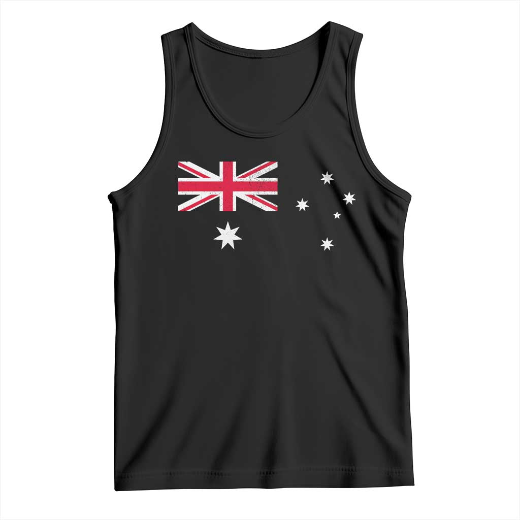 Vintage Australian Flag Tank Top Australia Distressed Patriotic Southern Cross Country Pride Graphic TS10 Black Print Your Wear