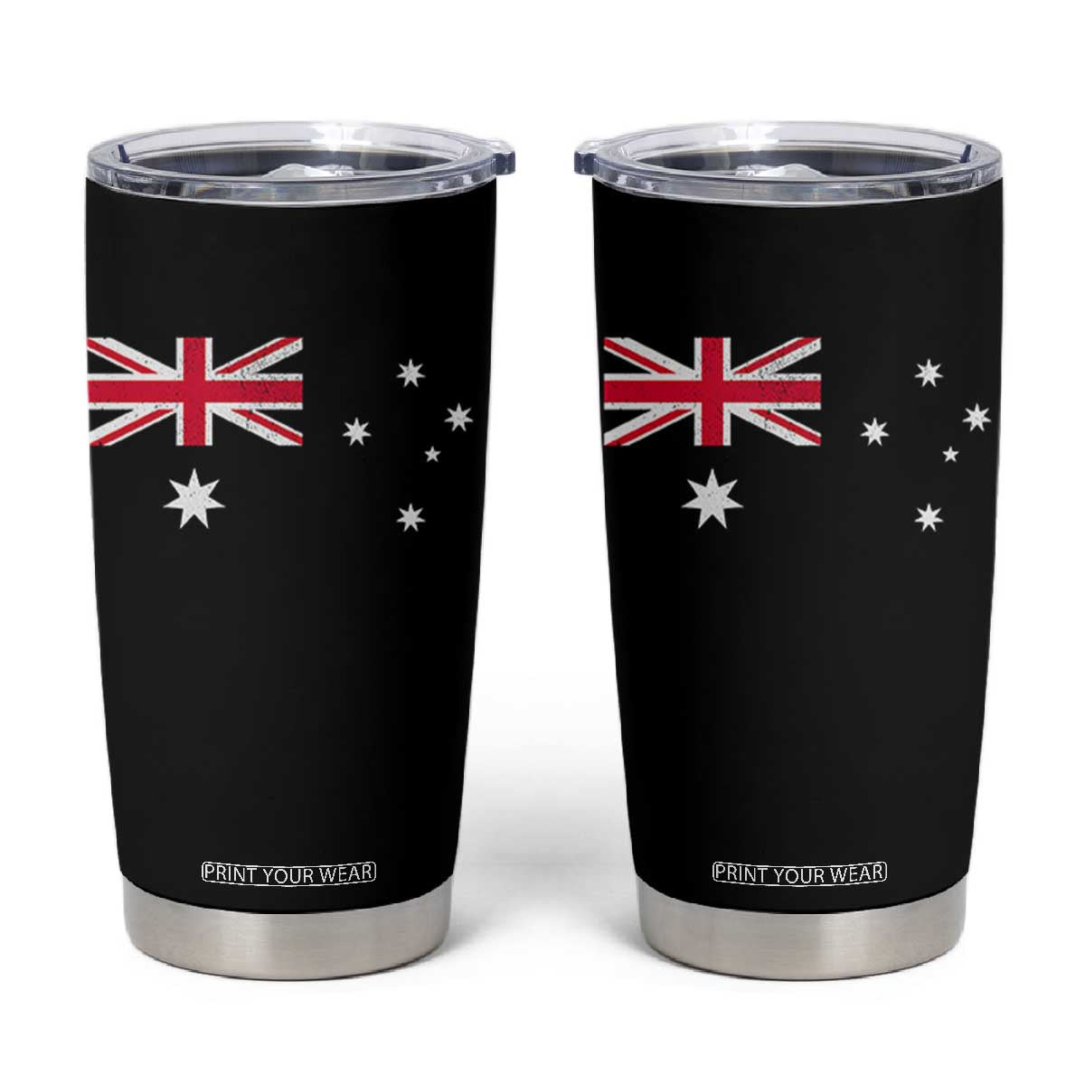 Vintage Australian Flag Tumbler Cup Australia Distressed Patriotic Southern Cross Country Pride Graphic TS10 Black Print Your Wear