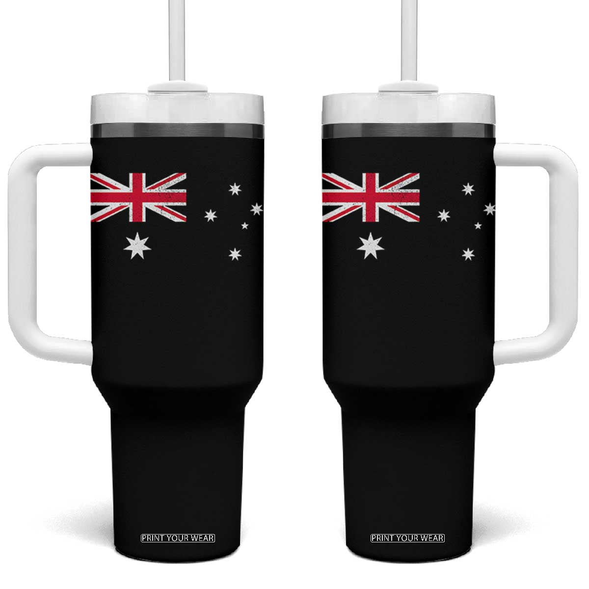 Vintage Australian Flag Tumbler With Handle Australia Distressed Patriotic Southern Cross Country Pride Graphic