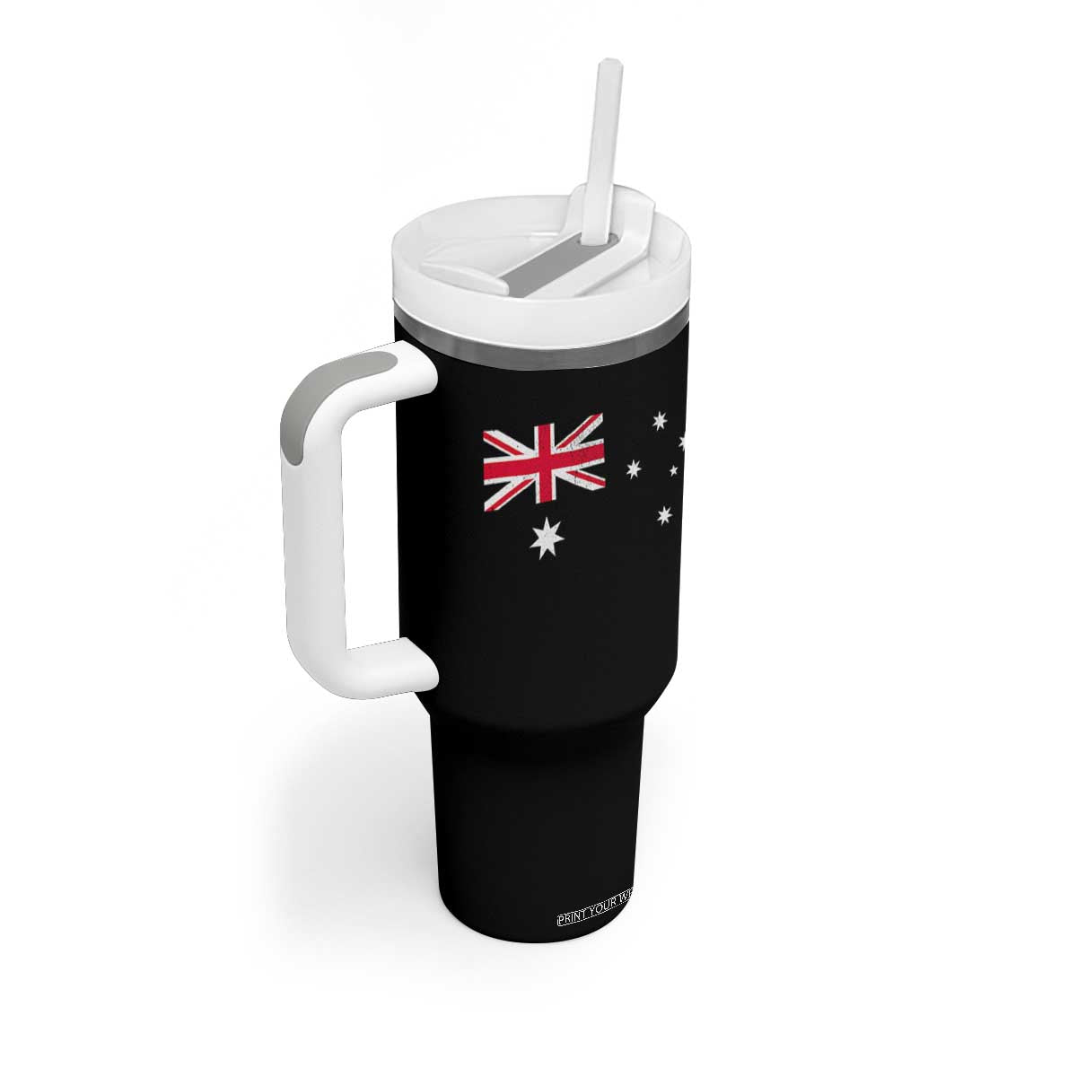 Vintage Australian Flag Tumbler With Handle Australia Distressed Patriotic Southern Cross Country Pride Graphic