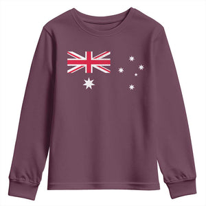 Vintage Australian Flag Youth Sweatshirt Australia Distressed Patriotic Southern Cross Country Pride Graphic