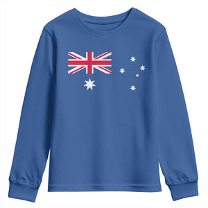 Vintage Australian Flag Youth Sweatshirt Australia Distressed Patriotic Southern Cross Country Pride Graphic