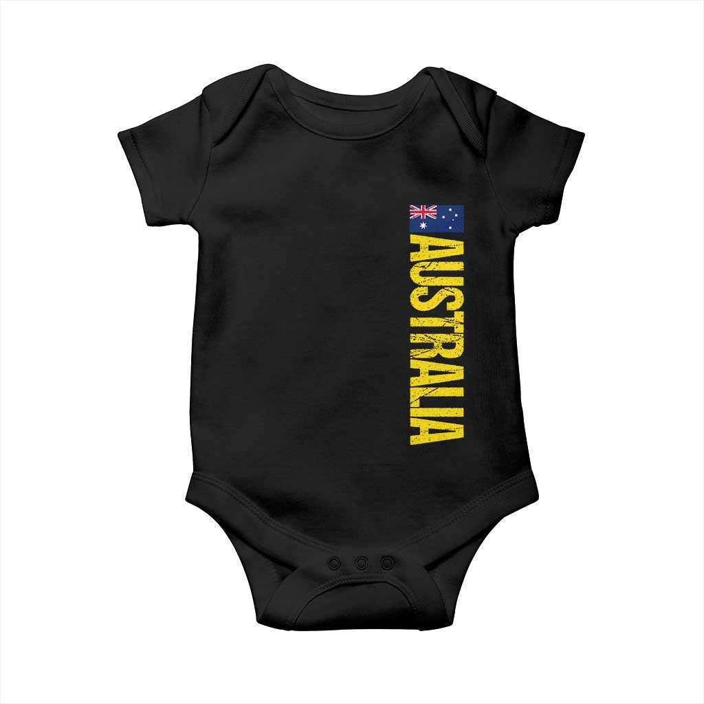 Australia Flag Baby Onesie Patriotic Country Pride Vertical Text Graphic