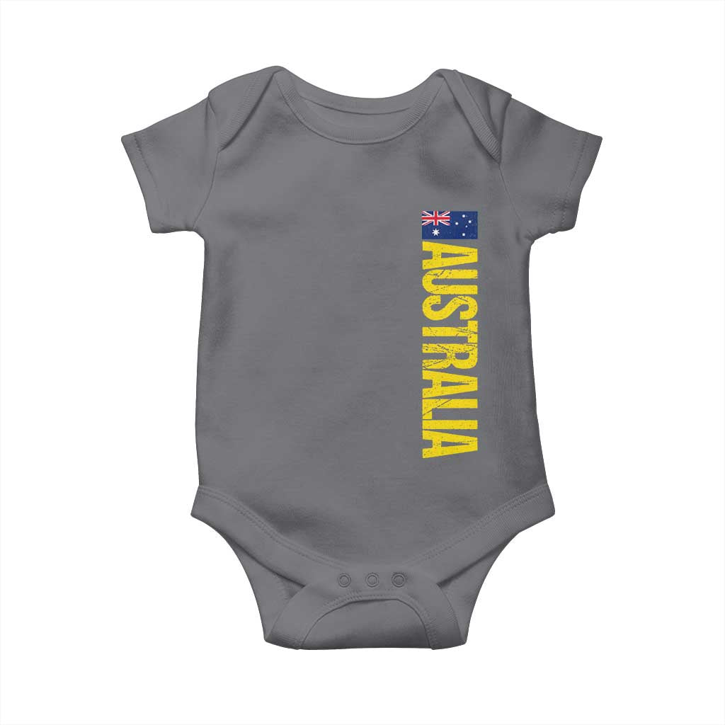 Australia Flag Baby Onesie Patriotic Country Pride Vertical Text Graphic