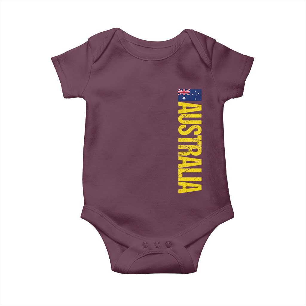 Australia Flag Baby Onesie Patriotic Country Pride Vertical Text Graphic