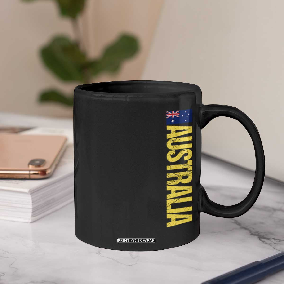 Australia Flag Coffee Mug Patriotic Country Pride Vertical Text Graphic