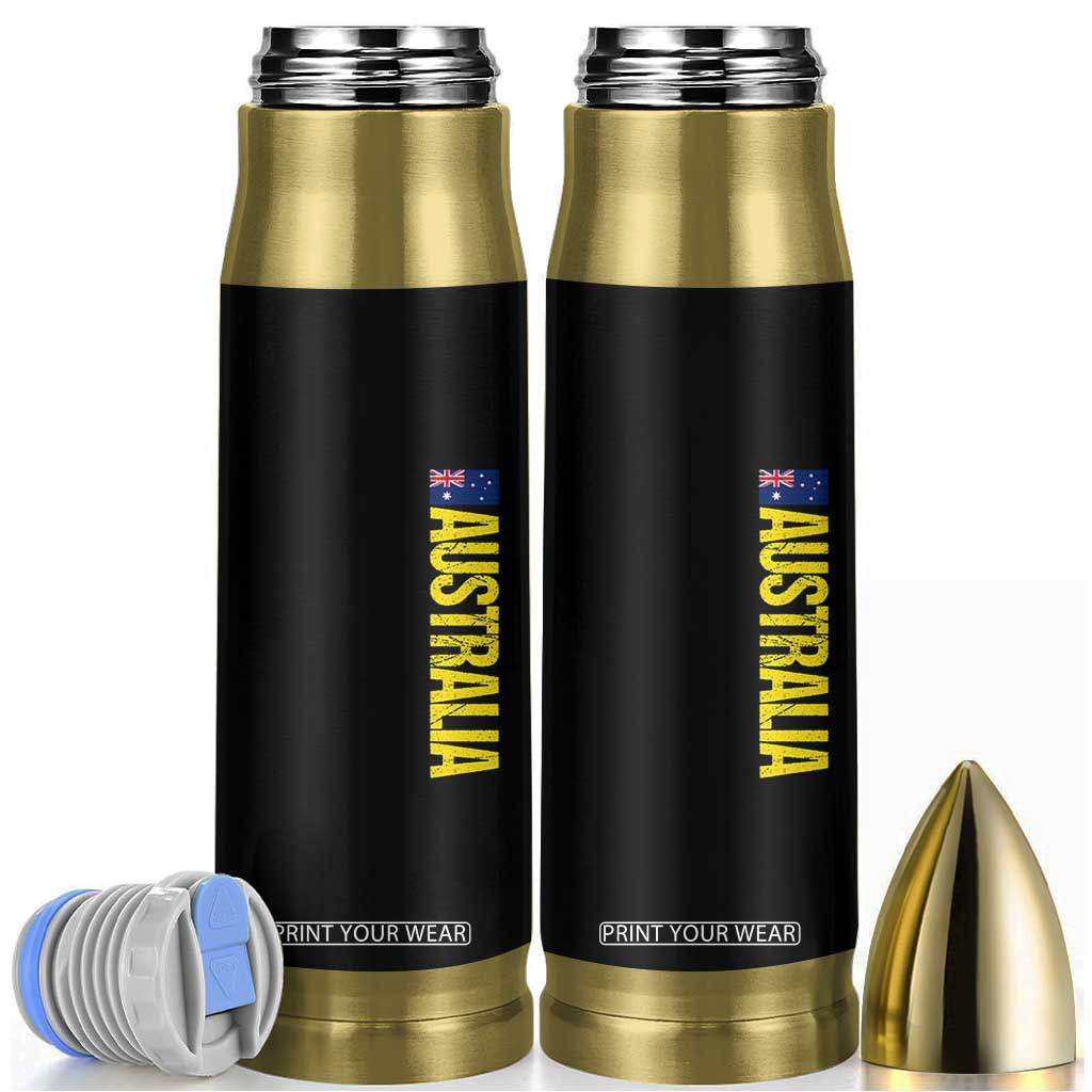 Australia Flag Bullet Tumbler Patriotic Country Pride Vertical Text Graphic TS10 Black Print Your Wear