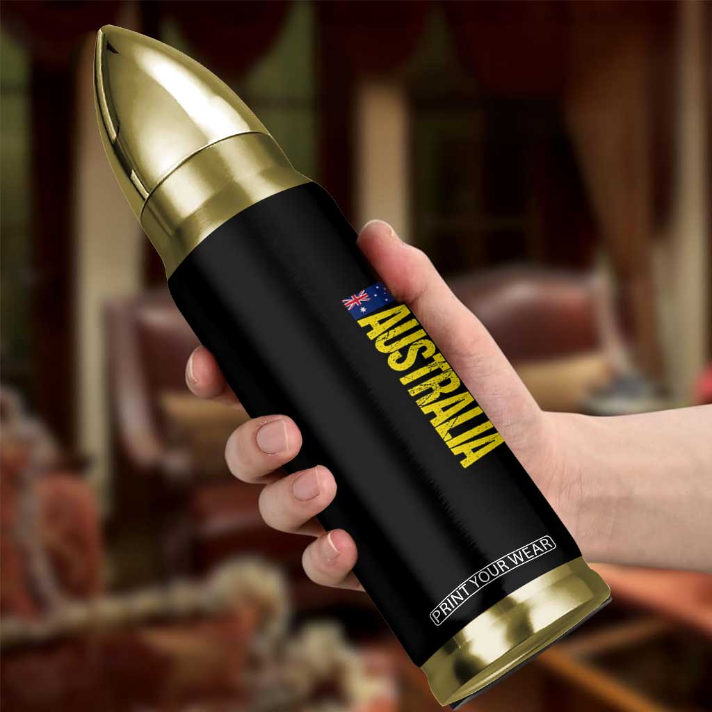 Australia Flag Bullet Tumbler Patriotic Country Pride Vertical Text Graphic
