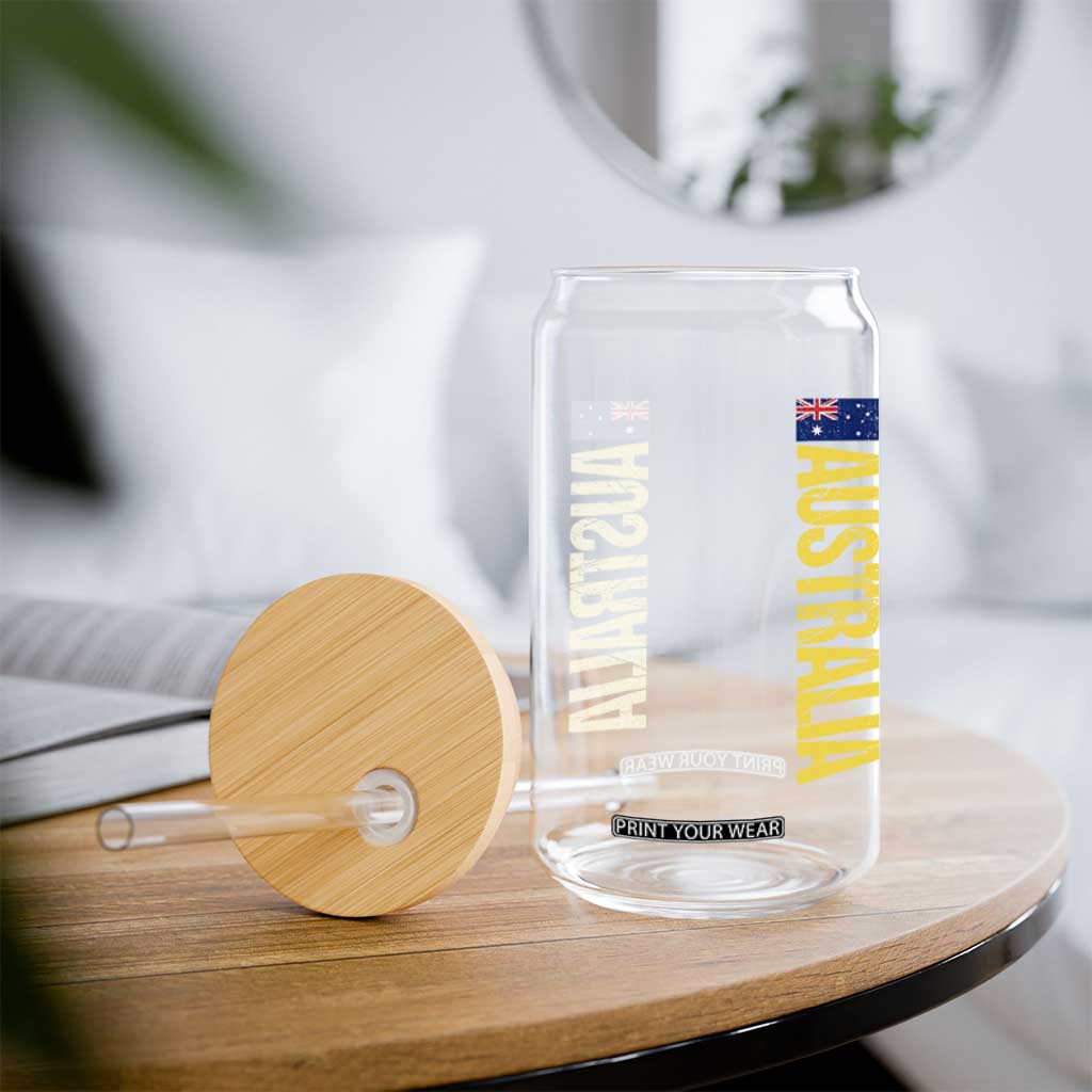 Australia Flag Glass Can Patriotic Country Pride Vertical Text Graphic