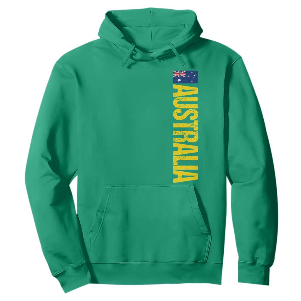 Australia Flag Hoodie Patriotic Country Pride Vertical Text Graphic