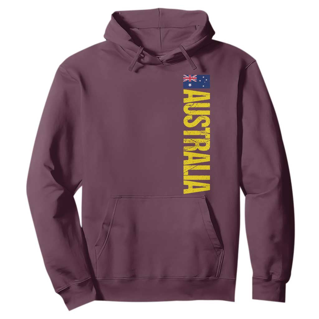 Australia Flag Hoodie Patriotic Country Pride Vertical Text Graphic