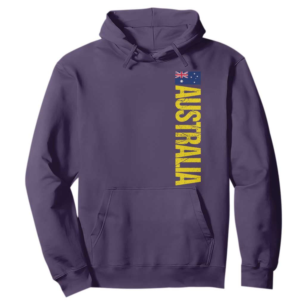 Australia Flag Hoodie Patriotic Country Pride Vertical Text Graphic