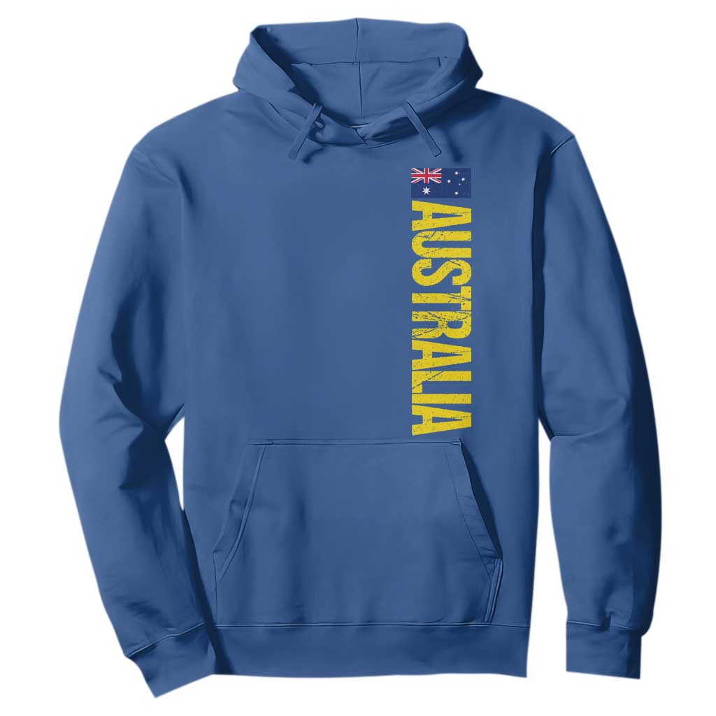 Australia Flag Hoodie Patriotic Country Pride Vertical Text Graphic