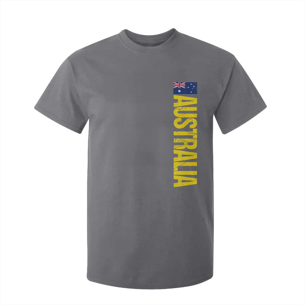 Australia Flag T Shirt For Kid Patriotic Country Pride Vertical Text Graphic