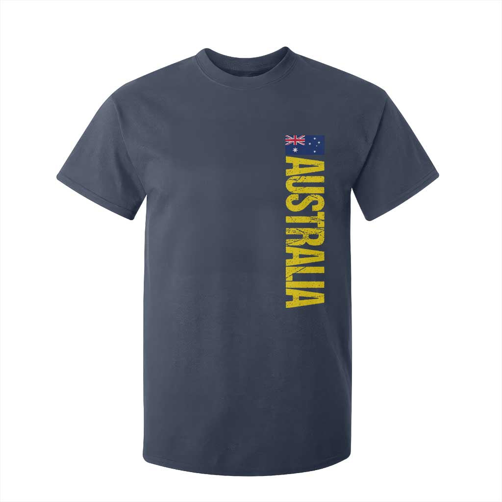 Australia Flag T Shirt For Kid Patriotic Country Pride Vertical Text Graphic