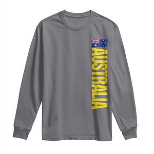 Australia Flag Long Sleeve Shirt Patriotic Country Pride Vertical Text Graphic
