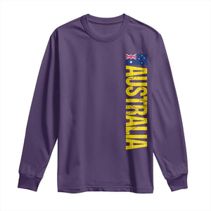 Australia Flag Long Sleeve Shirt Patriotic Country Pride Vertical Text Graphic