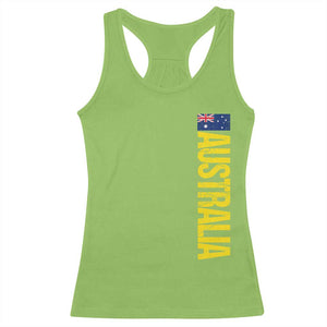 Australia Flag Racerback Tank Top Patriotic Country Pride Vertical Text Graphic