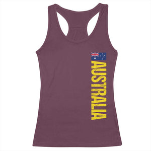 Australia Flag Racerback Tank Top Patriotic Country Pride Vertical Text Graphic