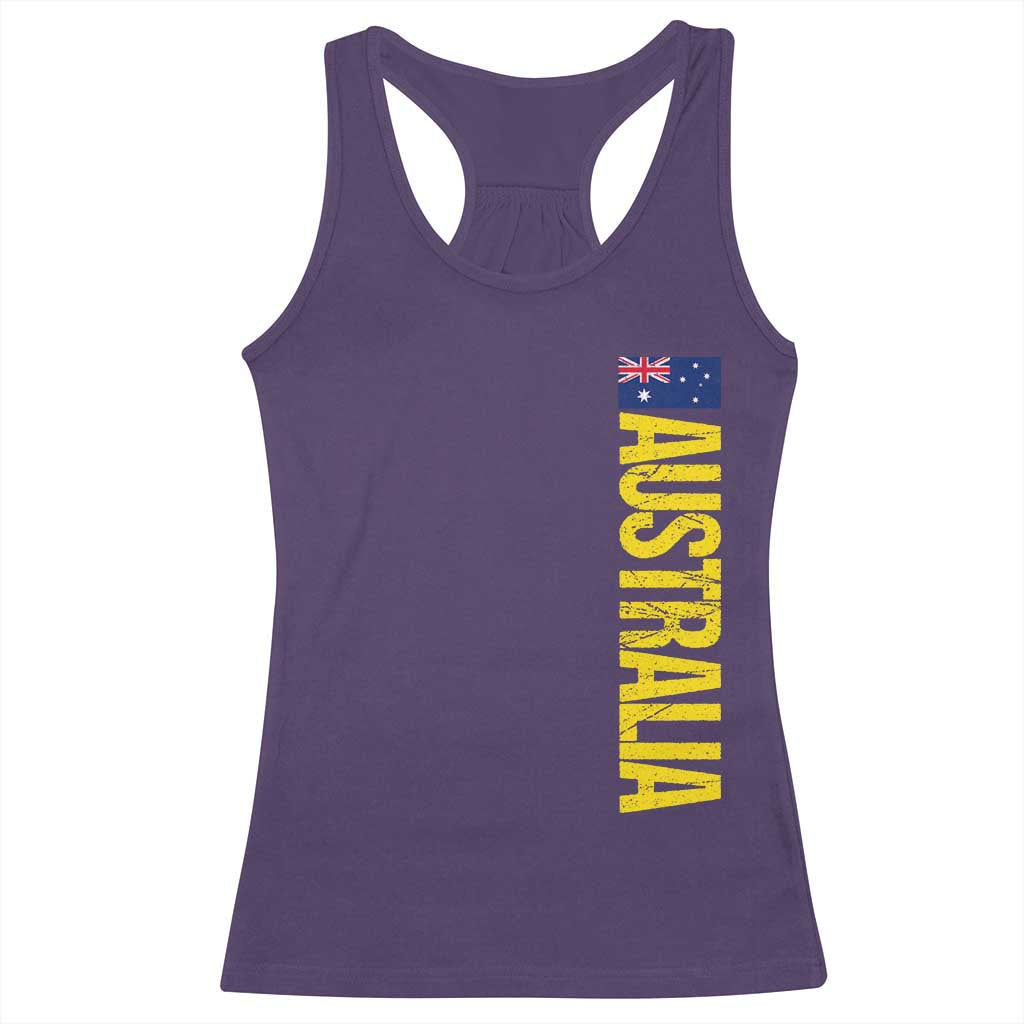 Australia Flag Racerback Tank Top Patriotic Country Pride Vertical Text Graphic