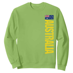 Australia Flag Sweatshirt Patriotic Country Pride Vertical Text Graphic