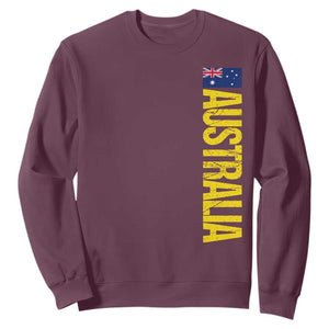 Australia Flag Sweatshirt Patriotic Country Pride Vertical Text Graphic