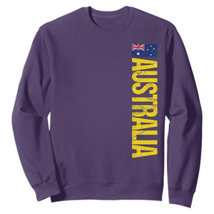 Australia Flag Sweatshirt Patriotic Country Pride Vertical Text Graphic