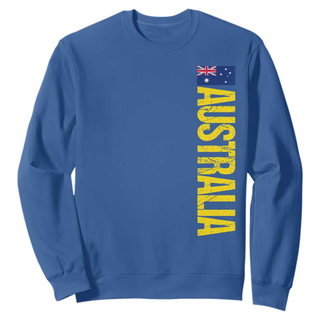 Australia Flag Sweatshirt Patriotic Country Pride Vertical Text Graphic