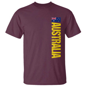 Australia Flag T Shirt Patriotic Country Pride Vertical Text Graphic
